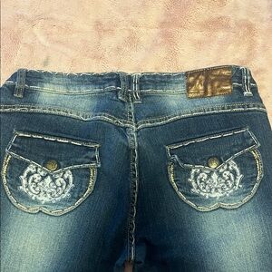 Apple Bottoms Blue Boot Cut Jeans with Embroidery